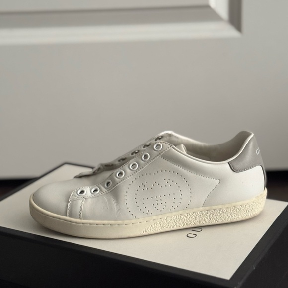 Gucci Gray and White Women's Sneakers - Picture 1 of 7